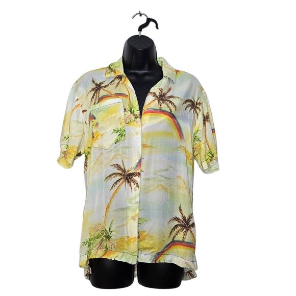 Urban Outfitters UO Gardenia Souvenir Button-Down Top Size Small Tropical - Picture 1 of 6